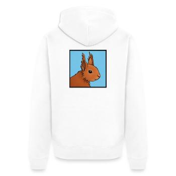 Squirrel Illustration Blue - Unisex Premium Organic Zip Hoodie - white - Back - Thijin (182cm)