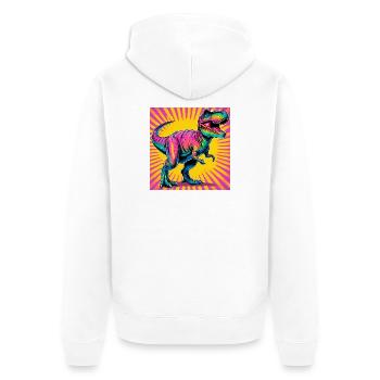 Dinosaurier - Unisex Premium Bio Zip Hoodie - Weiß - Hinten - Thijin (182cm)