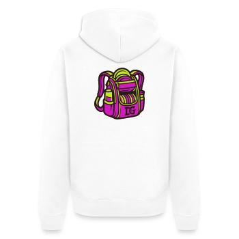 Clipart pour sac à dos de disc golf - Veste à capuche bio Premium Unisexe - blanc - Dos - Thijin (182cm)