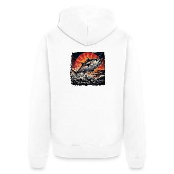 Thon rouge - Veste à capuche bio Premium Unisexe - blanc - Dos - Thijin (182cm)