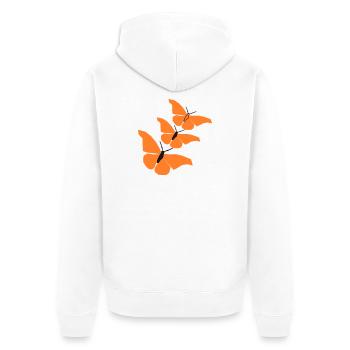 3_schmetterlinge_22 - Veste à capuche bio Premium Unisexe - blanc - Dos - Thijin (182cm)