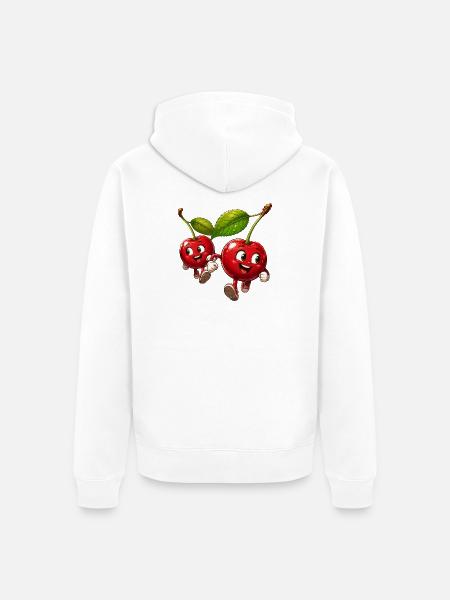 Cerises de course - Veste à capuche bio Premium Unisexe - blanc