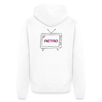Retro Neon Glitch - Unisex Premium Organic Zip Hoodie - white - Back - Thijin (182cm)