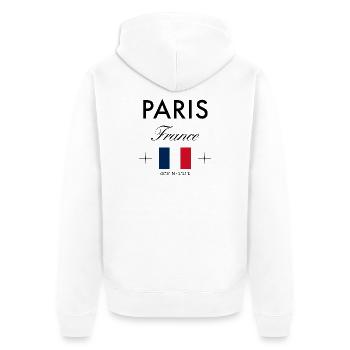 Paris Frankreich Koordinaten Reise Souvenir - Unisex Premium Bio Zip Hoodie - Weiß - Hinten - Thijin (182cm)