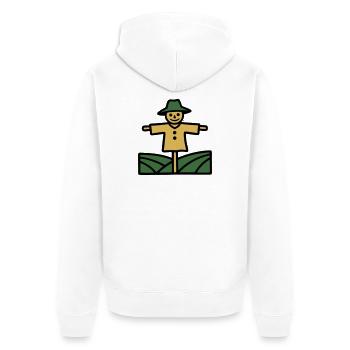 Scarecrow Field Icon - Unisex Premium Organic Zip Hoodie - white - Back - Thijin (182cm)