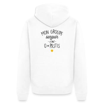 Mon Groupe Sanguin C Est 0 Pastis T-Shirt Cadea... - Veste à capuche bio Premium Unisexe - blanc - Dos - Thijin (182cm)