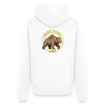 Papa Ours et Ourson Badge Nature Fête des Pères - Veste à capuche bio Premium Unisexe - blanc - Dos - Thijin (182cm)
