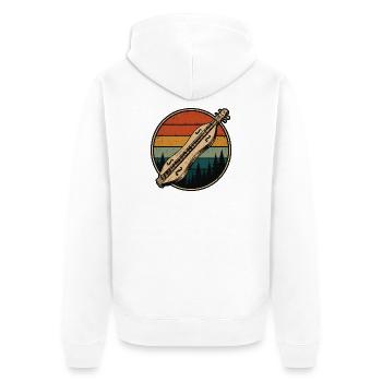  Hackbrett Dulcimer-Musiker Zupfinstrument - Unisex Premium Bio Zip Hoodie - Weiß - Hinten - Thijin (182cm)
