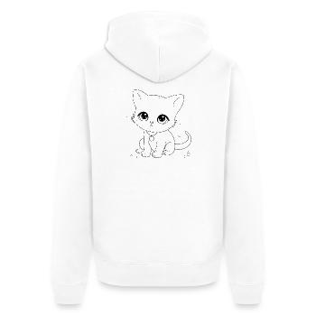 Bitte laden Sie das Bild herunter - Unisex Premium Bio Zip Hoodie - Weiß - Hinten - Thijin (182cm)