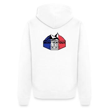 Mont Ventoux Finisher - Unisex Premium Bio Zip Hoodie - Weiß - Hinten - Thijin (182cm)