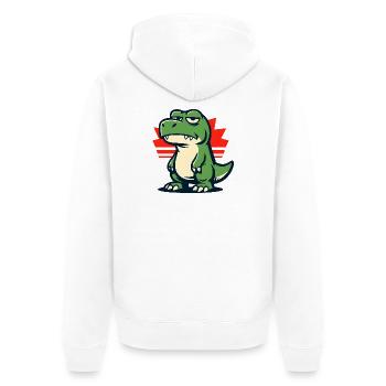 Chillig Dinosaur Mood Grumpy - Veste à capuche bio Premium Unisexe - blanc - Dos - Thijin (182cm)