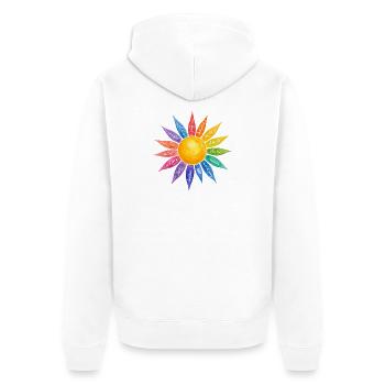 Achtsamkeit ich bin genung - Unisex Premium Bio Zip Hoodie - Weiß - Hinten - Thijin (182cm)