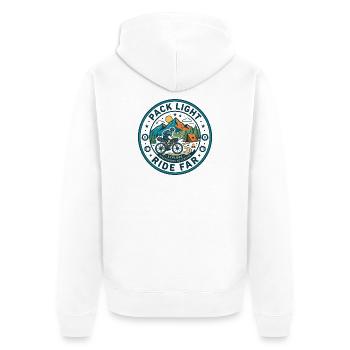 Pack Road Léger Far Bikepacking Badge Vintage T-shirt - Veste à capuche bio Premium Unisexe - blanc - Dos - Thijin (182cm)