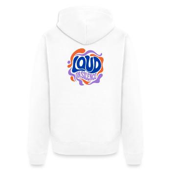 Loud in Silence Retro Psychedelia - Unisex Premium Bio Zip Hoodie - Weiß - Hinten - Thijin (182cm)