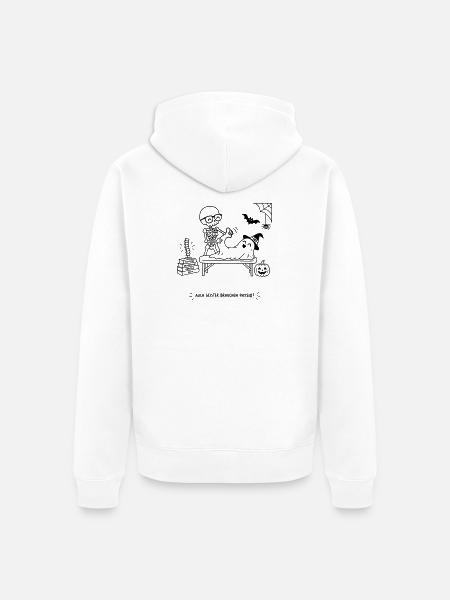 Geister Physio Skelett Physiotherapie Halloween - Unisex Premium Bio Zip Hoodie - Weiß