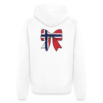 Norwegischer Bogen - Unisex Premium Bio Zip Hoodie - Weiß - Hinten - Thijin (182cm)