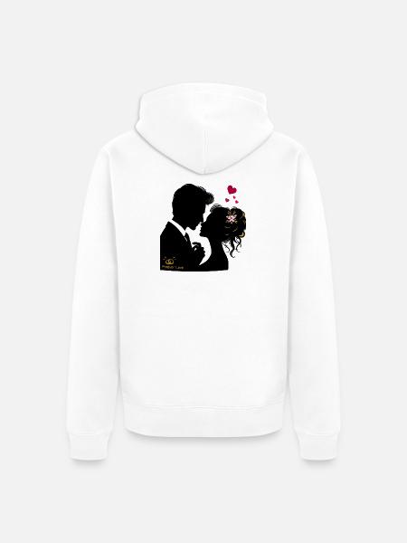 Hochzeit Brautpaar - Unisex Premium Bio Zip Hoodie - Weiß