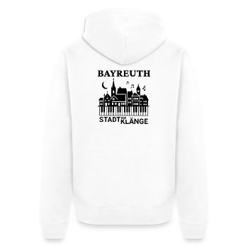 Bayreuth - Stadt der Klänge - Opern Festspiele - Unisex Premium Bio Zip Hoodie - Weiß - Hinten - Thijin (182cm)