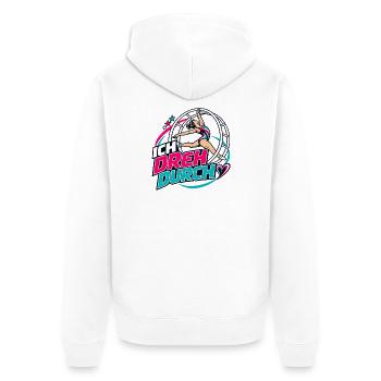 Ich Dreh Durch Rhönrad - Unisex Premium Bio Zip Hoodie - Weiß - Hinten - Thijin (182cm)