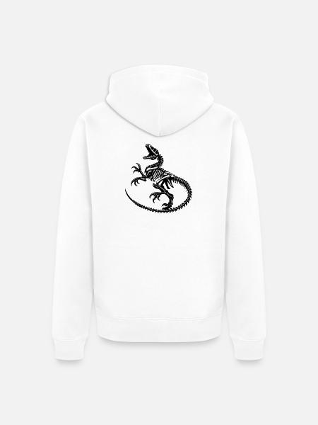 Skelettdrache Schwarzweiß - Unisex Premium Bio Zip Hoodie - Weiß