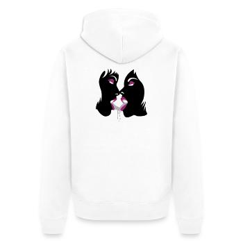 fluffy girls - Unisex Premium Bio Zip Hoodie - Weiß - Hinten - Thijin (182cm)
