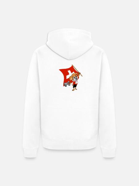 Switzerland fan dog - Unisex Premium Organic Zip Hoodie - white