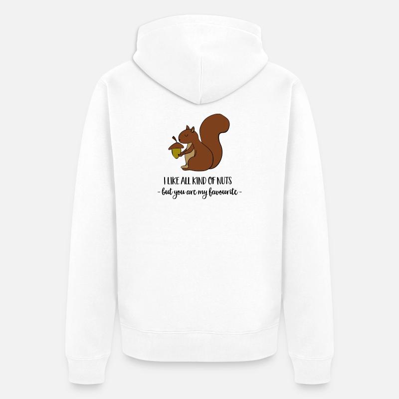 Écureuils - Veste à capuche bio Premium Unisexe - blanc