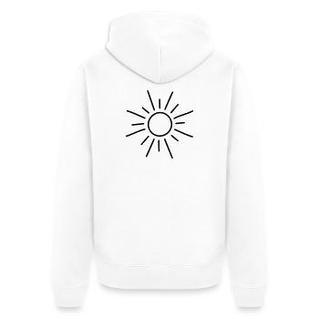 sun - Unisex Premium Organic Zip Hoodie - white - Back - Thijin (182cm)