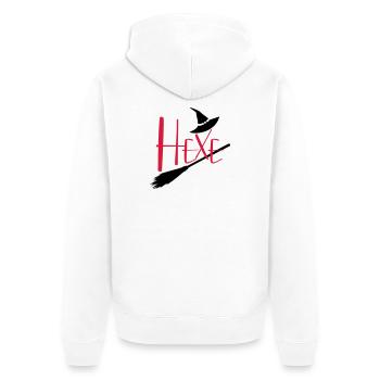 Hexe fliegender Hexenbesen - Unisex Premium Bio Zip Hoodie - Weiß - Hinten - Thijin (182cm)