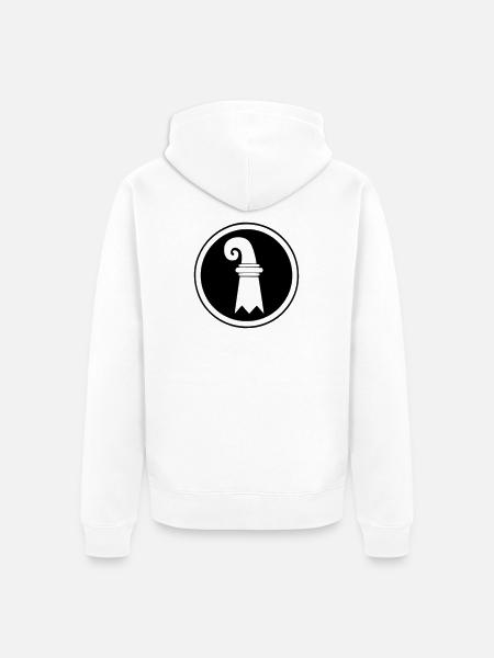 Basel flag in circle - Unisex Premium Organic Zip Hoodie - white
