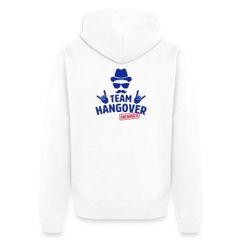 team hangover member hipster - Unisex Premium Bio Zip Hoodie - Weiß - Hinten - Thijin (182cm)