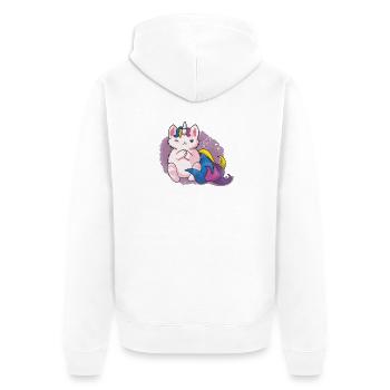 Kitty katacorn unicorn cat - Unisex Premium Organic Zip Hoodie - white - Back - Thijin (182cm)