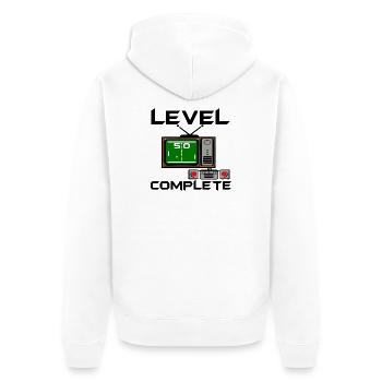 50.Anniversaire , Niveau 50 , Gamer , 50 ans (25) - Veste à capuche bio Premium Unisexe - blanc - Dos - Thijin (182cm)