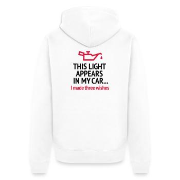 Funny blonde joke driver's license car driving oil - Unisex Premium Organic Zip Hoodie - white - Back - Thijin (182cm)