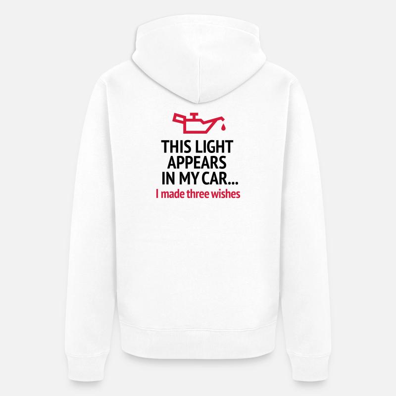 Lustiges blondes Scherzführerscheinautofahröl - Unisex Premium Bio Zip Hoodie - Weiß