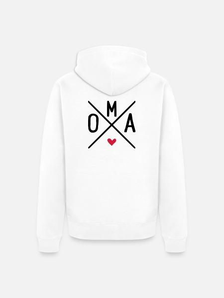 oma - Unisex Premium Bio Zip Hoodie - Weiß