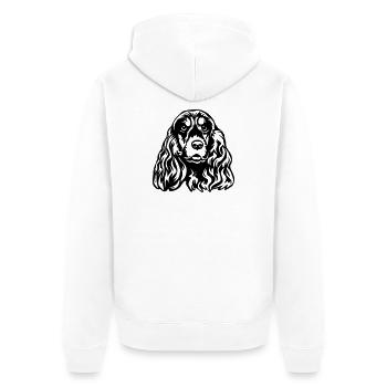 Cocker Spaniel tête - Veste à capuche bio Premium Unisexe - blanc - Dos - Thijin (182cm)