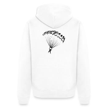 icône de saut en parachute Illustration de l’icône du logo - Veste à capuche bio Premium Unisexe - blanc - Dos - Thijin (182cm)