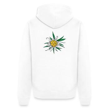 Fleur d’Edelweiss - Veste à capuche bio Premium Unisexe - blanc - Dos - Thijin (182cm)