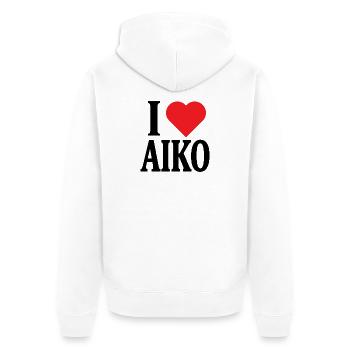 T-shirt I love Aiko t-shirt gift idea - Unisex Premium Organic Zip Hoodie - white - Back - Thijin (182cm)