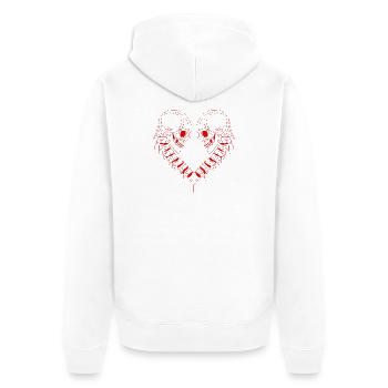 heart skull - Unisex Premium Organic Zip Hoodie - white - Back - Thijin (182cm)