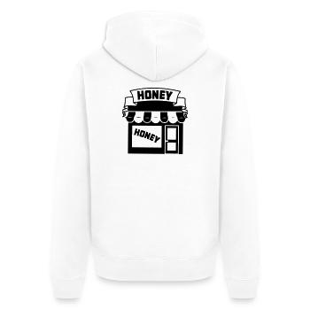 Logo boutique de miel - Veste à capuche bio Premium Unisexe - blanc - Dos - Thijin (182cm)