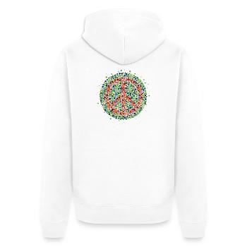 Peace - Symbol in rot-grün Farbenblind - Unisex Premium Bio Zip Hoodie - Weiß - Hinten - Thijin (182cm)