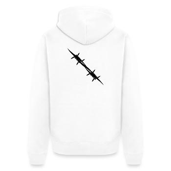 Pièce d’accouplement en fil de fer barbelé - Veste à capuche bio Premium Unisexe - blanc - Dos - Thijin (182cm)