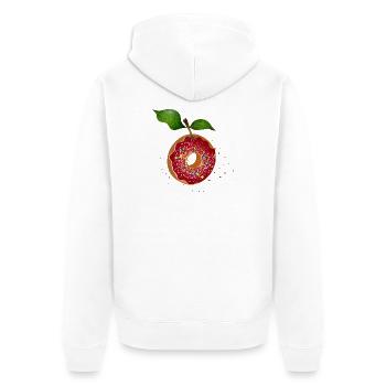 funny donut with colorful sprinkles and leaves - Unisex Premium Organic Zip Hoodie - white - Back - Thijin (182cm)