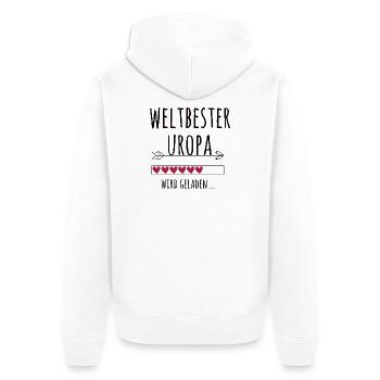 werdender Uropa Schwangerschaft Geschenk - Unisex Premium Bio Zip Hoodie - Weiß - Hinten - Thijin (182cm)