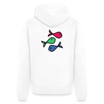 SARDINE. FISH. APRIL FOOL. EASTER. SEA - Unisex Premium Organic Zip Hoodie - white - Back - Thijin (182cm)