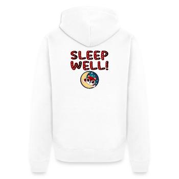 Schlafen Sie gut - Sleeping FOX at the Moon - Tier - Unisex Premium Bio Zip Hoodie - Weiß - Hinten - Thijin (182cm)