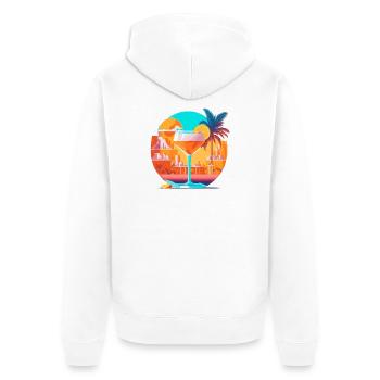 80s Cocktail - Unisex Premium Bio Zip Hoodie - Weiß - Hinten - Thijin (182cm)