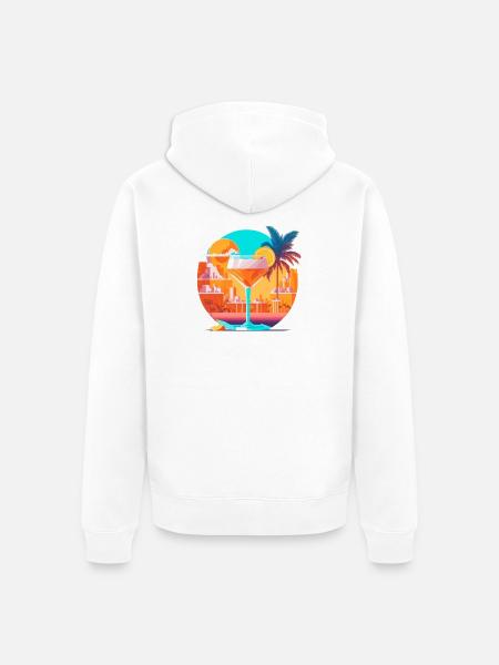 80s Cocktail - Unisex Premium Organic Zip Hoodie - white
